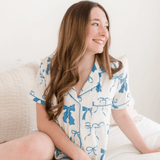 Blue Bow Pajama Shorts Set - Lizzy G's Fine Gifts