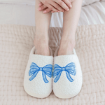 Blue Bow Slippers - Lizzy G's Fine Gifts