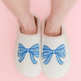 Blue Bow Slippers - Lizzy G's Fine Gifts