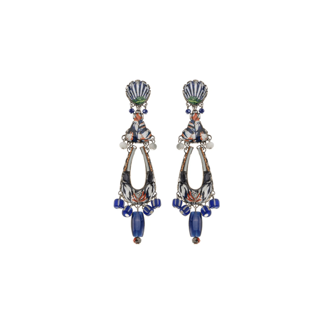 Blue Domes Earrings - Athena - Lizzy G's Fine Gifts