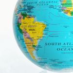 Blue Political Map Solar Powered Spinning Globe - Lizzy G's Fine Gifts