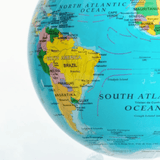 Blue Political Map Solar Powered Spinning Globe - Lizzy G's Fine Gifts