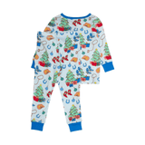 Blue Yuletide Yeehaw Two Piece PJ Set - Lizzy G's Fine Gifts