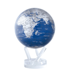 Blue/Silver 4.5" Mova Globe - Lizzy G's Fine Gifts
