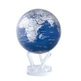 Blue/Silver 4.5" Mova Globe - Lizzy G's Fine Gifts
