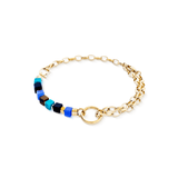 Bracelet Cube Mosaic Lagoon - Gold - Lizzy G's Fine Gifts