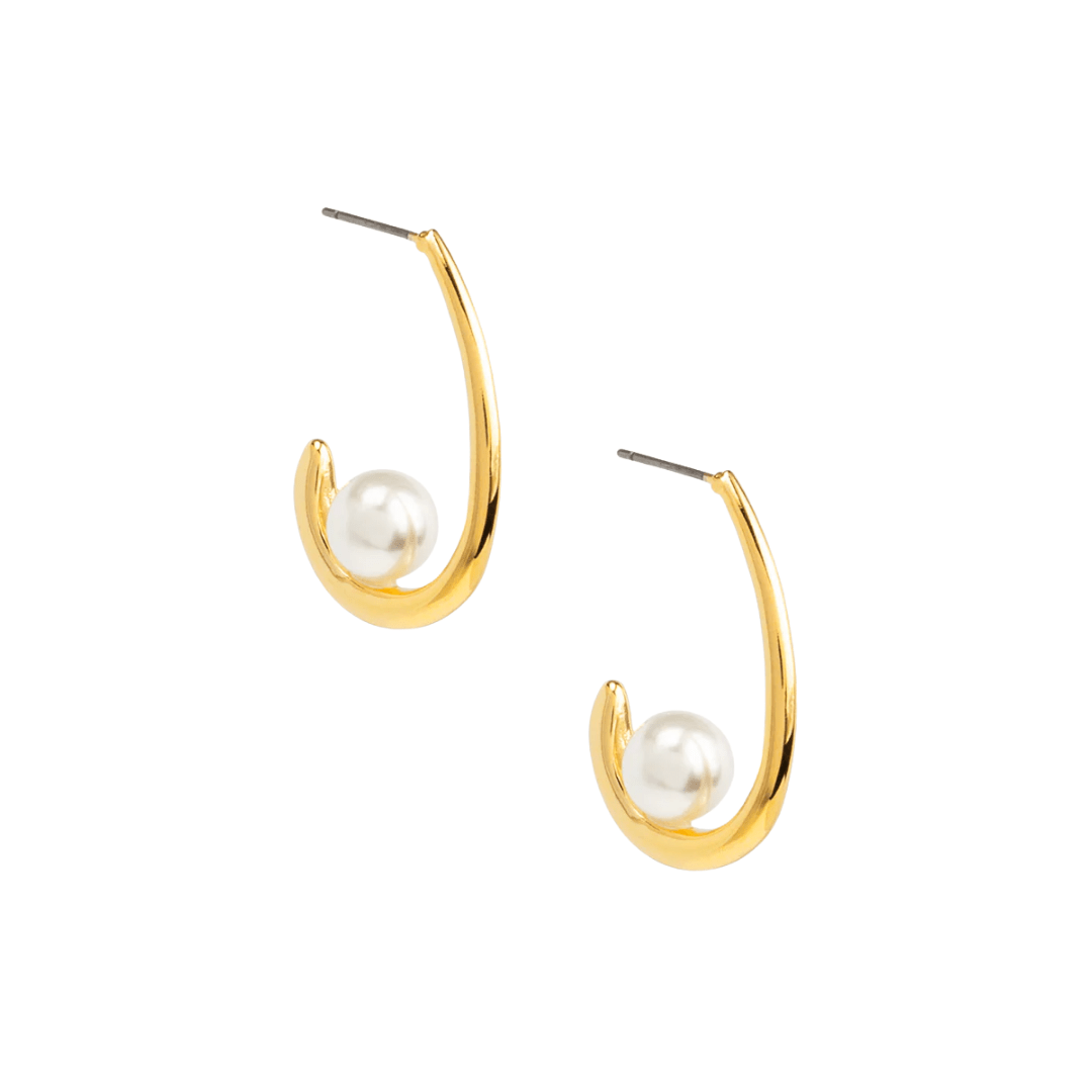 C-Hoop Earrings with Drop - Lizzy G's Fine Gifts