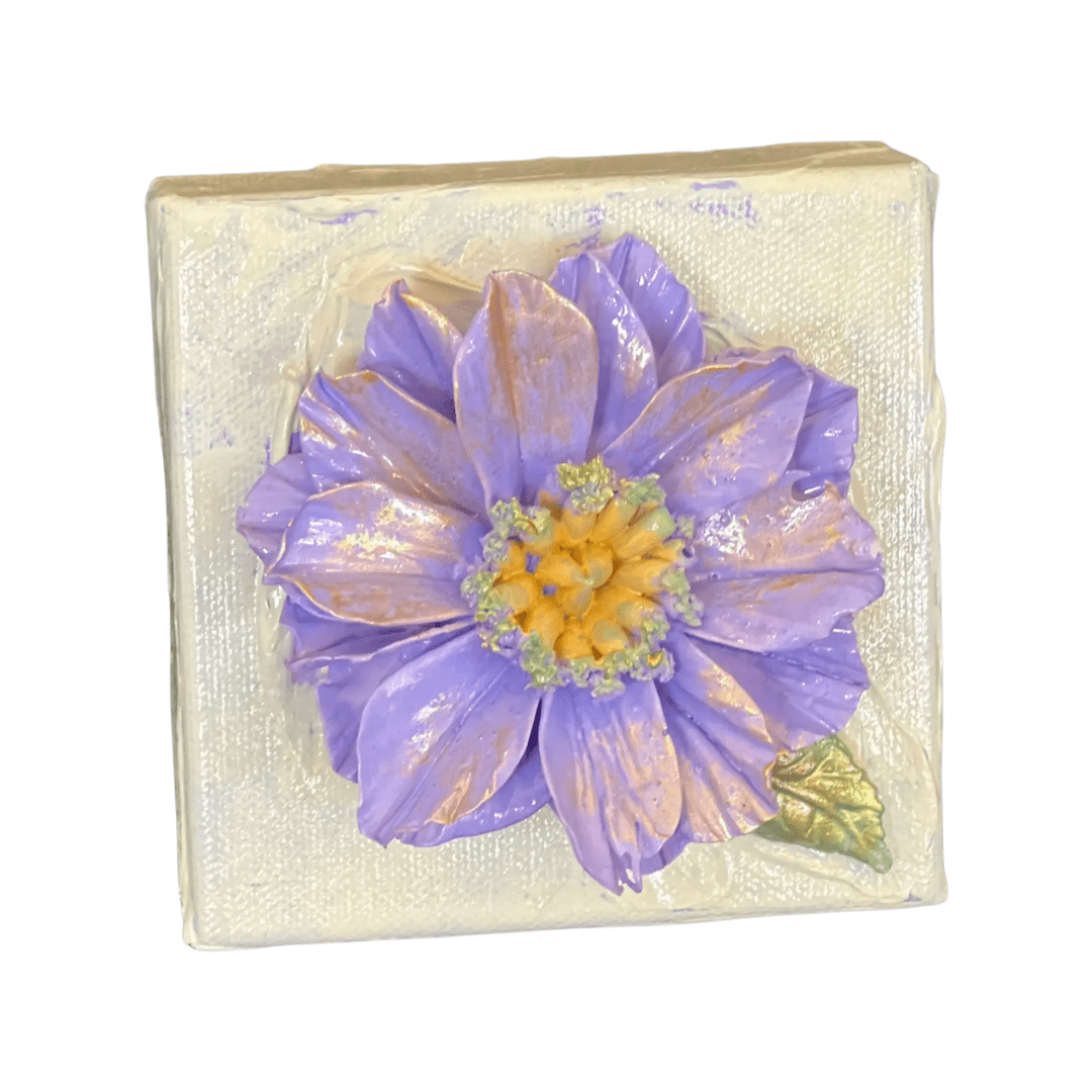 Cactus Bloom Sculpted Art Block - 4x4 - Lizzy G's Fine Gifts