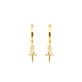 Calvary Cross Huggie Hoop Earrings - Lizzy G's Fine Gifts