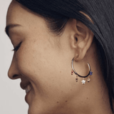 Camila Hoop Earrings - Red White & Blue - Lizzy G's Fine Gifts