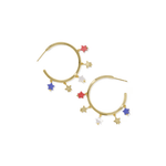 Camila Hoop Earrings - Red White & Blue - Lizzy G's Fine Gifts