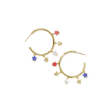 Camila Hoop Earrings - Red White & Blue - Lizzy G's Fine Gifts