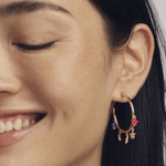 Camila Hoop Earrings - Red White & Blue - Lizzy G's Fine Gifts