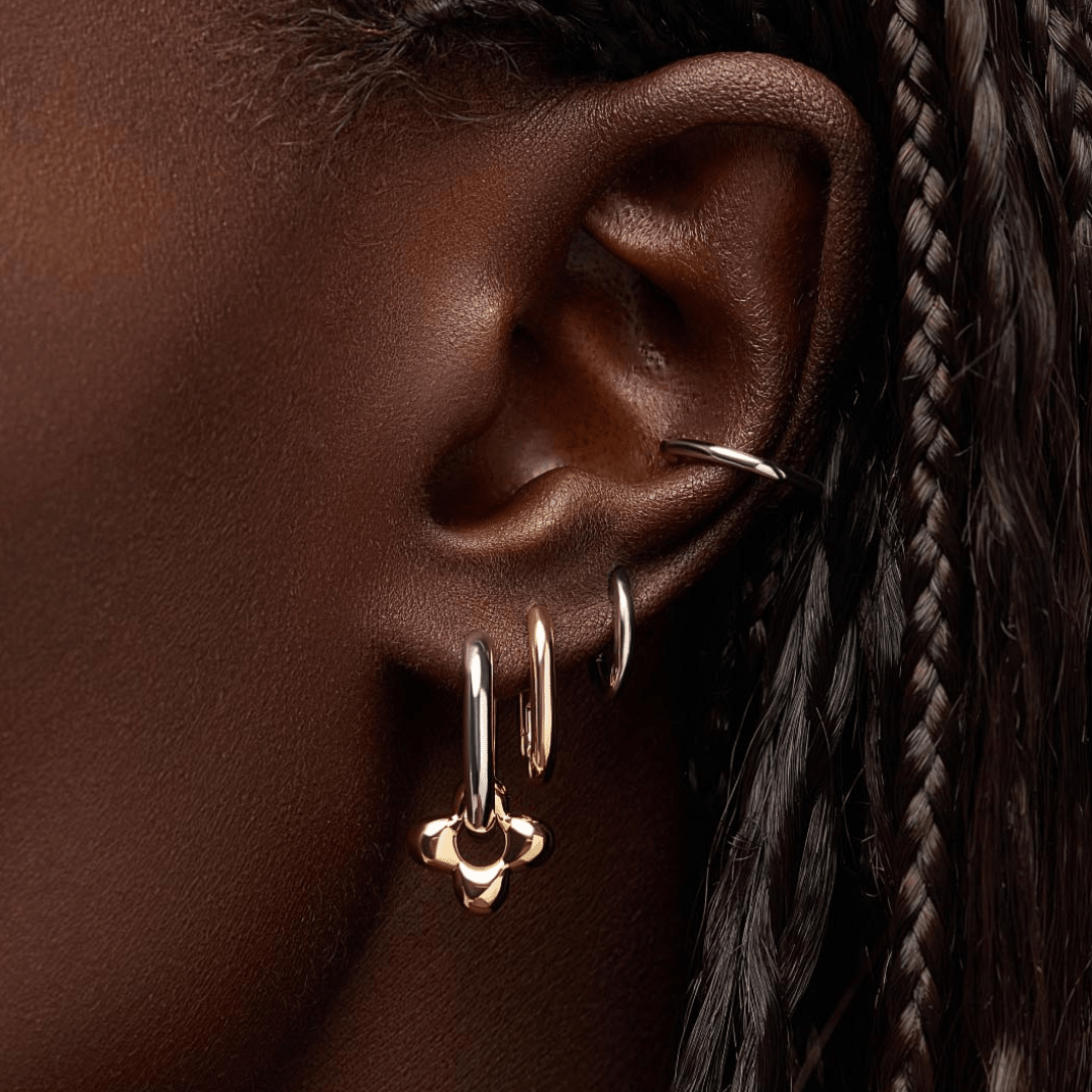 Cassia Flower Hoop Earrings - Lizzy G's Fine Gifts