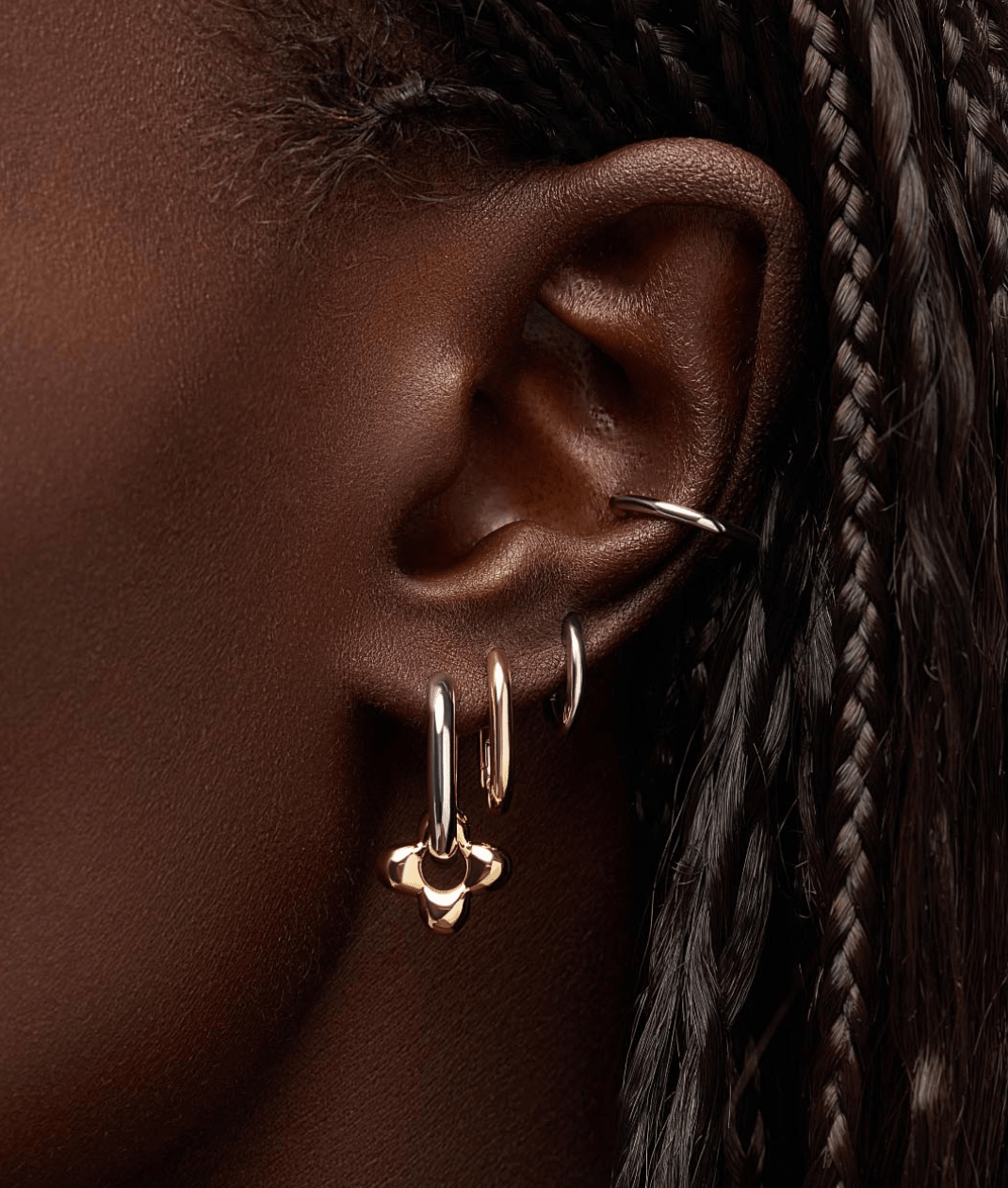 Cassia Flower Hoop Earrings - Lizzy G's Fine Gifts