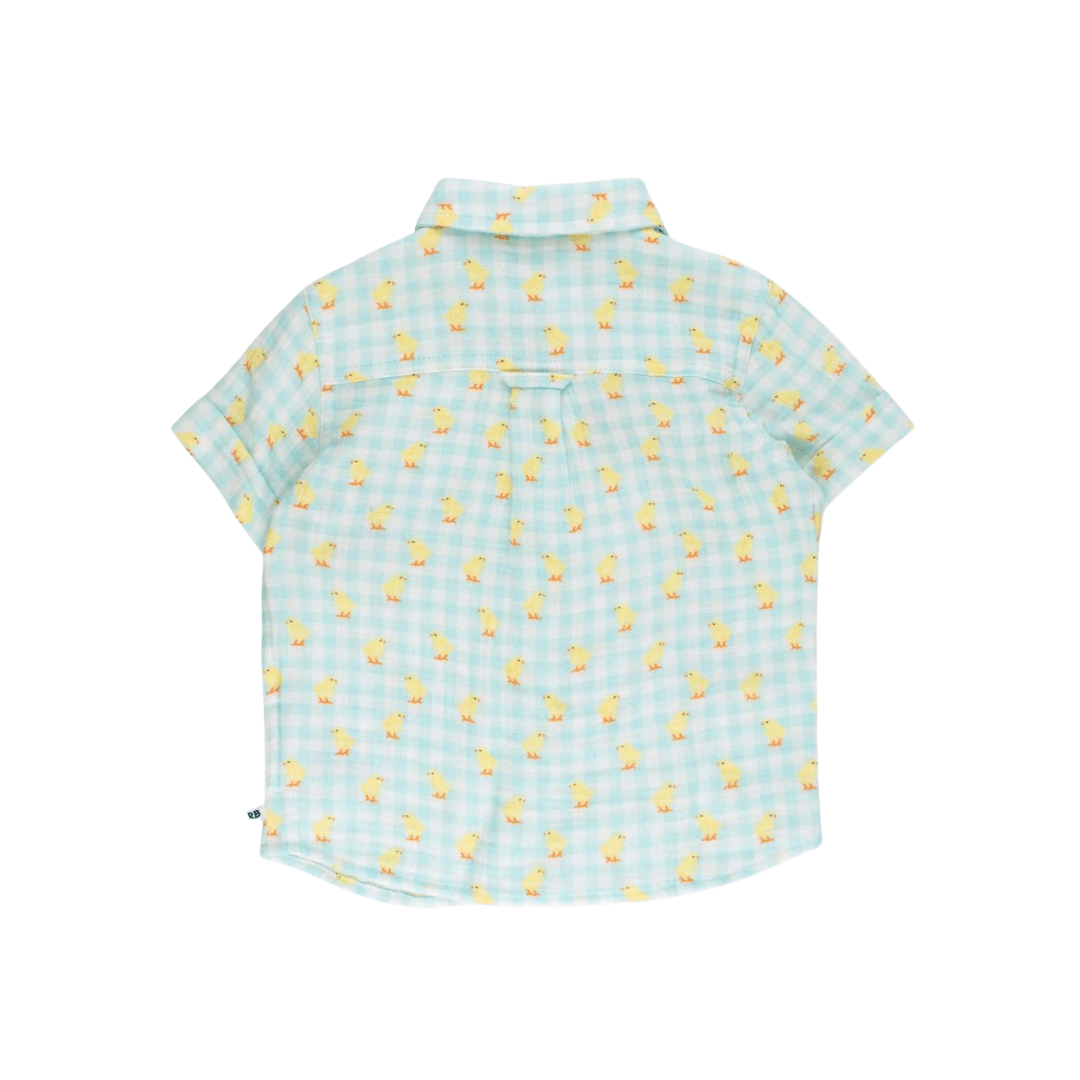 Chirping Chicks Gingham Button Down Shirt - Lizzy G's Fine Gifts