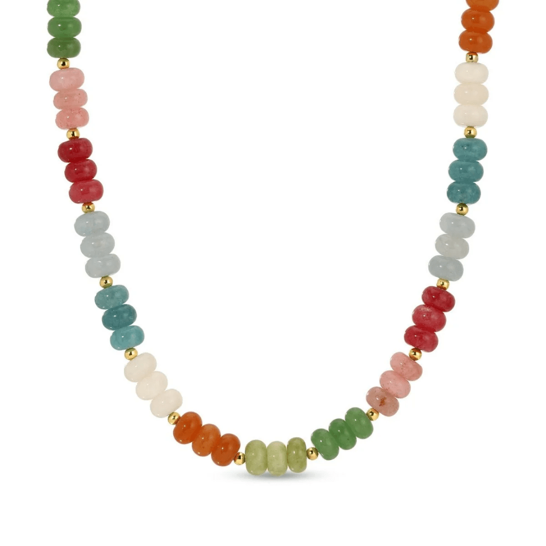 Colored Stone Bead Statement Necklace - Lizzy G's Fine Gifts
