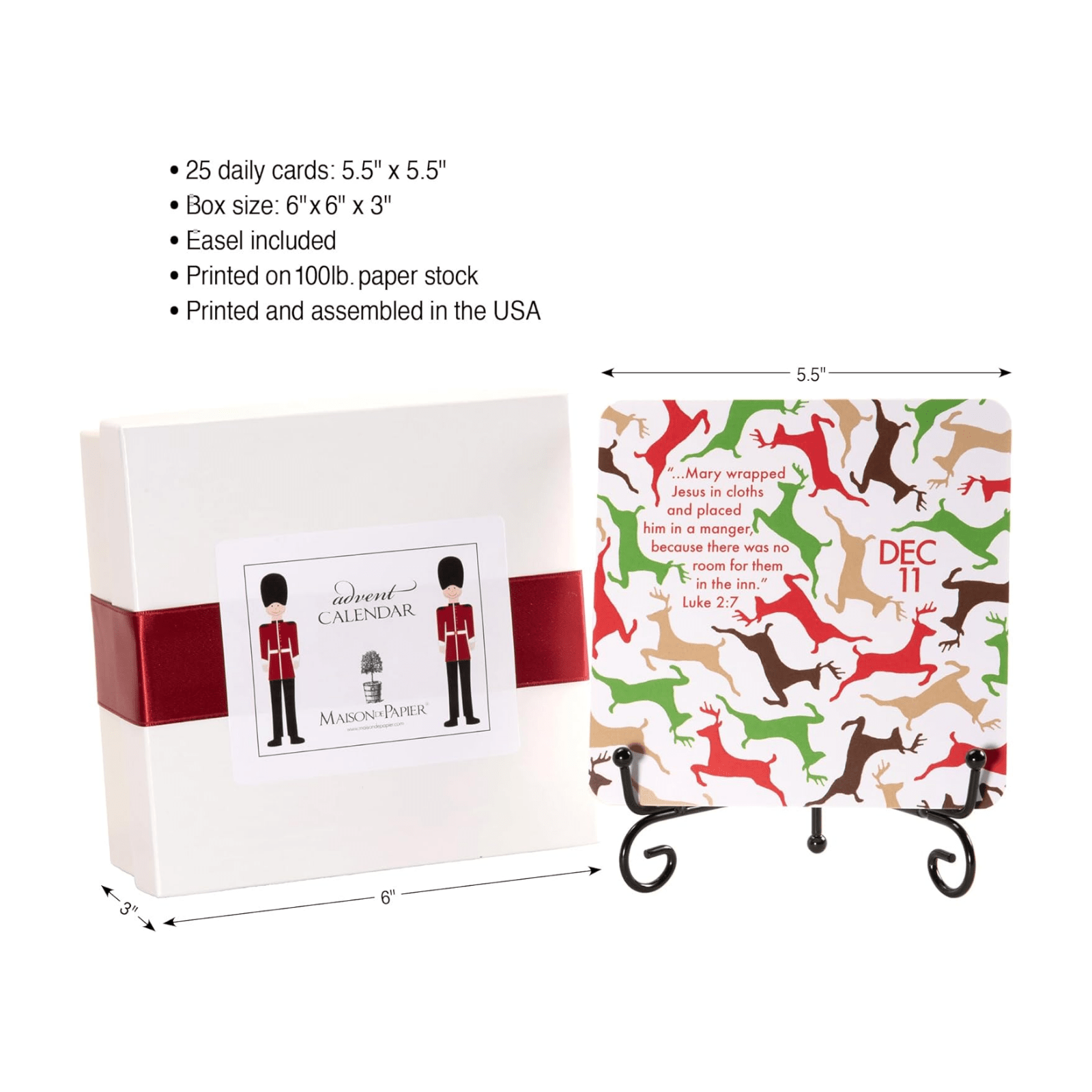 Colorful Advent Calendar with Easel - Lizzy G's Fine Gifts