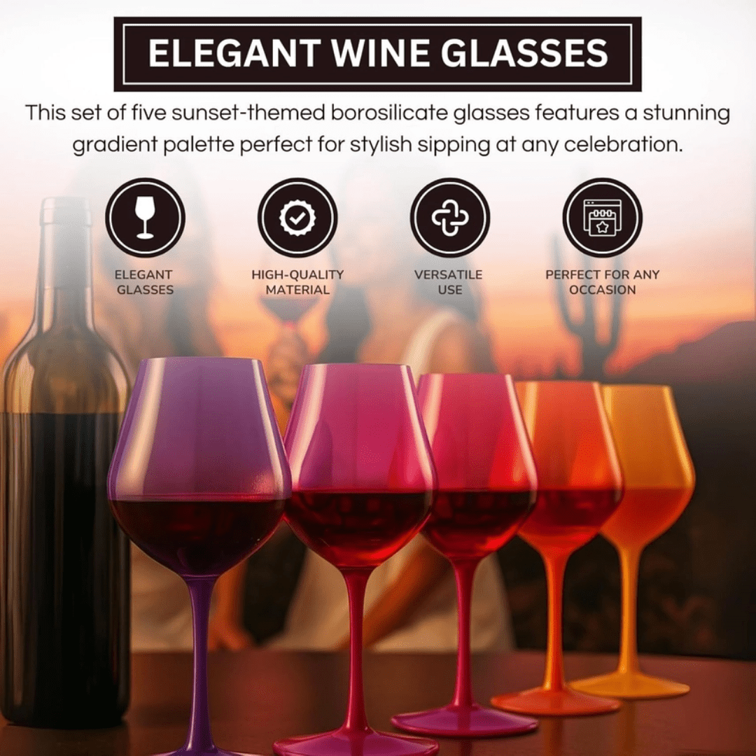 Colors of a Southwest Sunset Wine Glass Set - Lizzy G's Fine Gifts