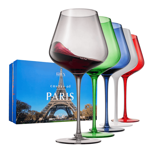 Colors of Paris Wine Glass Set - Lizzy G's Fine Gifts