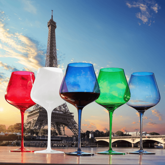 Colors of Paris Wine Glass Set - Lizzy G's Fine Gifts