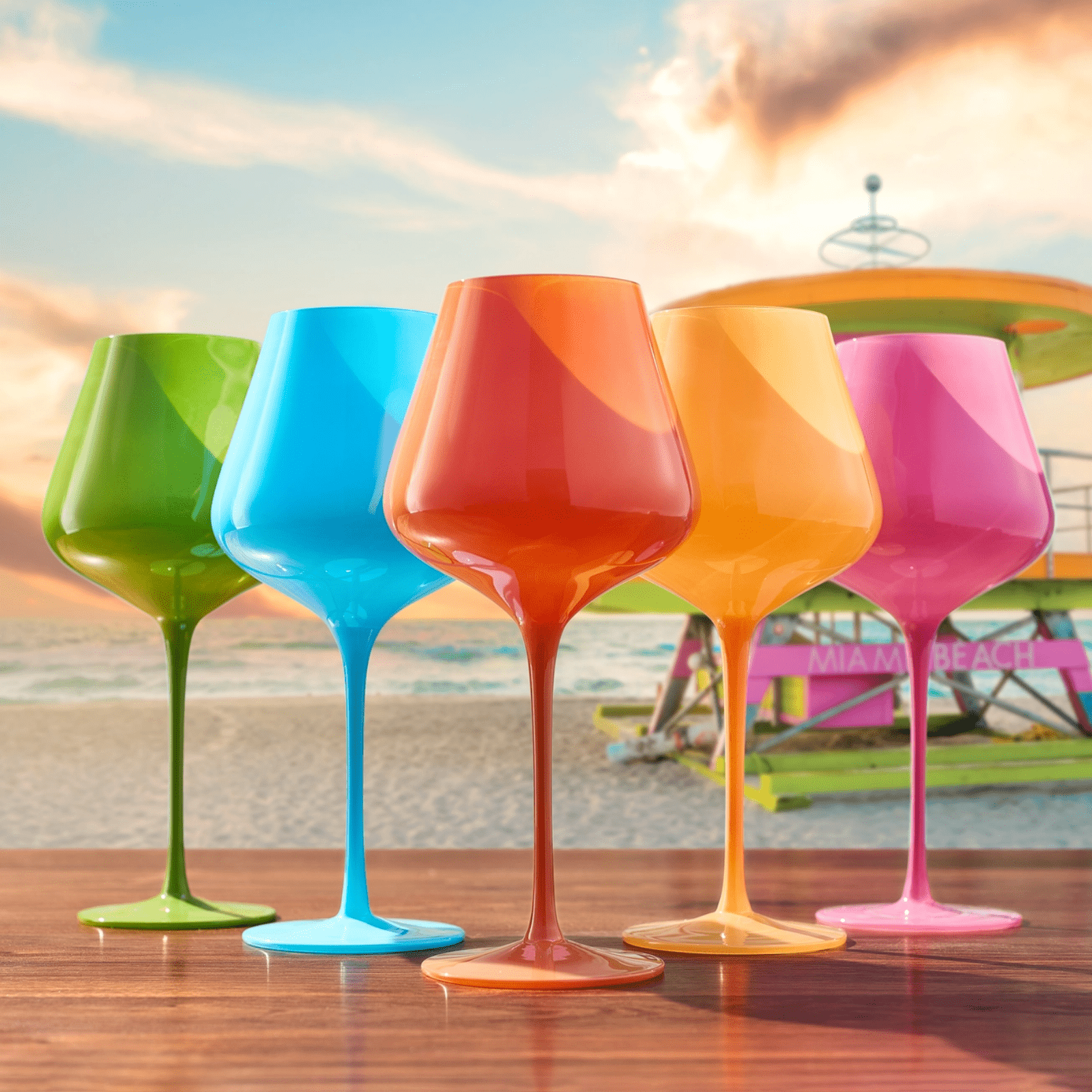 Colors of South Beach Wine Set - Lizzy G's Fine Gifts