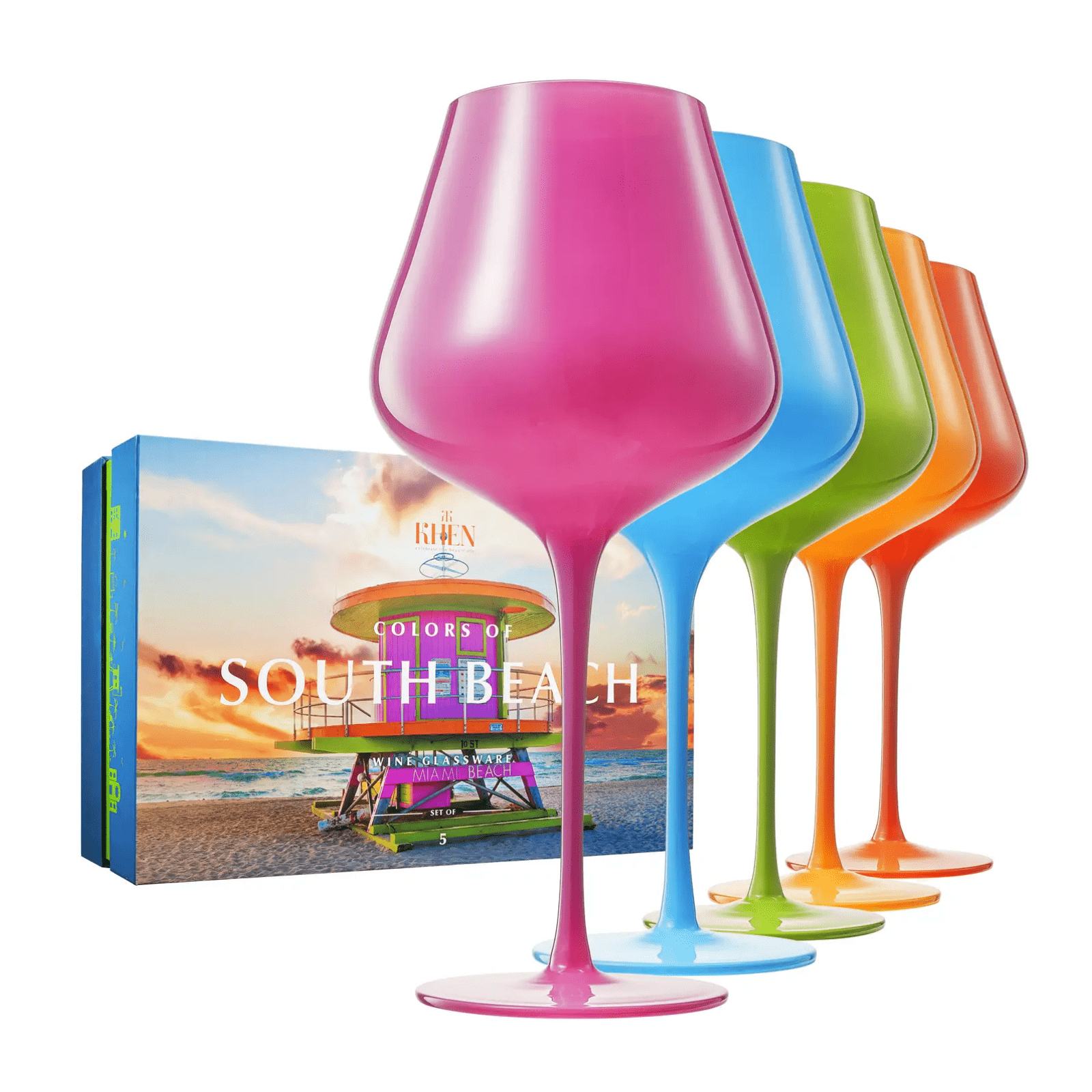 Colors of South Beach Wine Set - Lizzy G's Fine Gifts