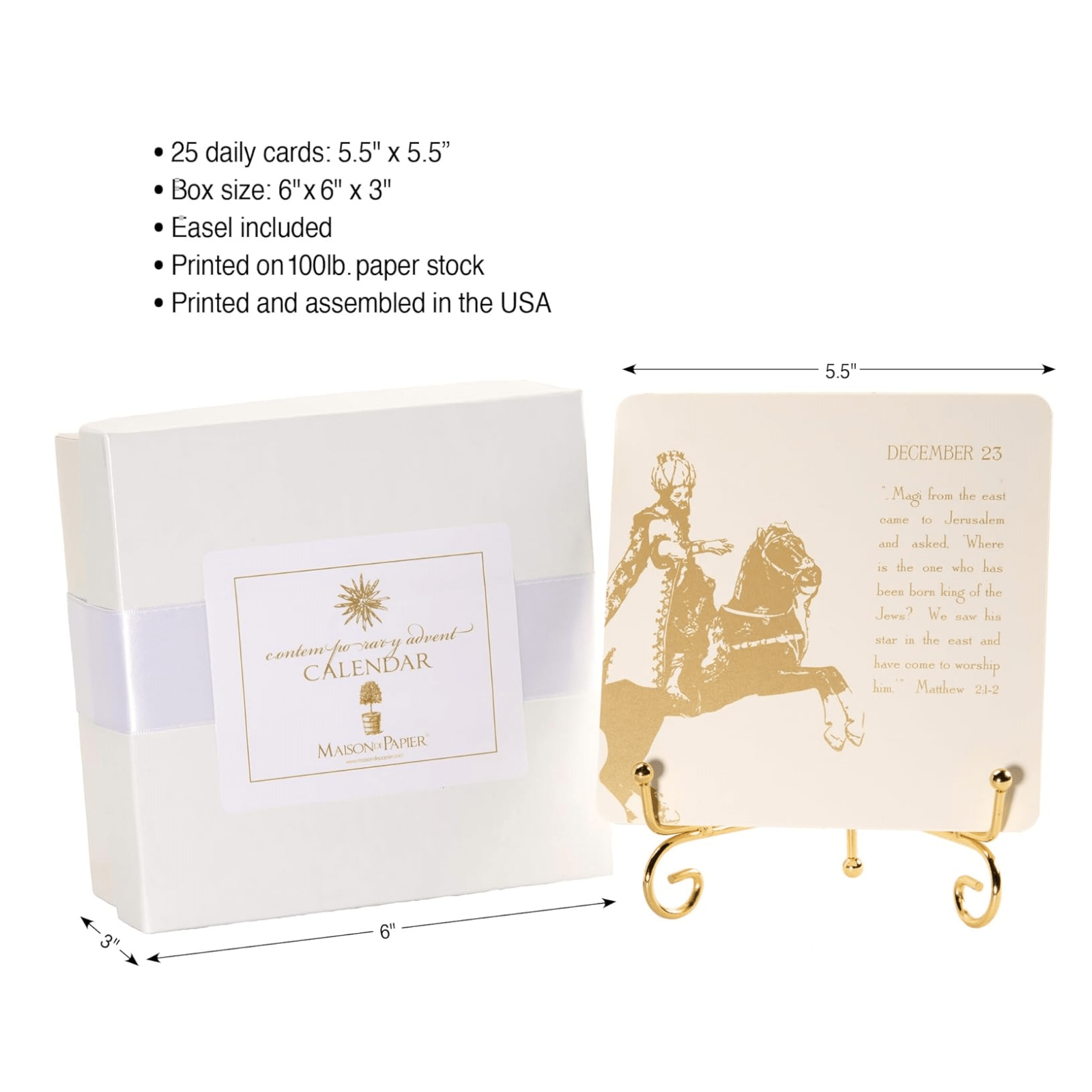 Contemporary Advent Calendar with Easel - Lizzy G's Fine Gifts