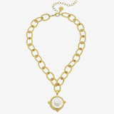 Cotton Pearl Cab Necklace - Lizzy G's Fine Gifts