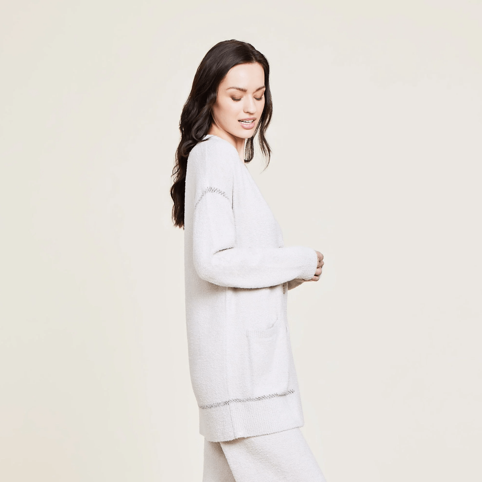 CozyChic Contrast Rib Pocket Cardi - Lizzy G's Fine Gifts