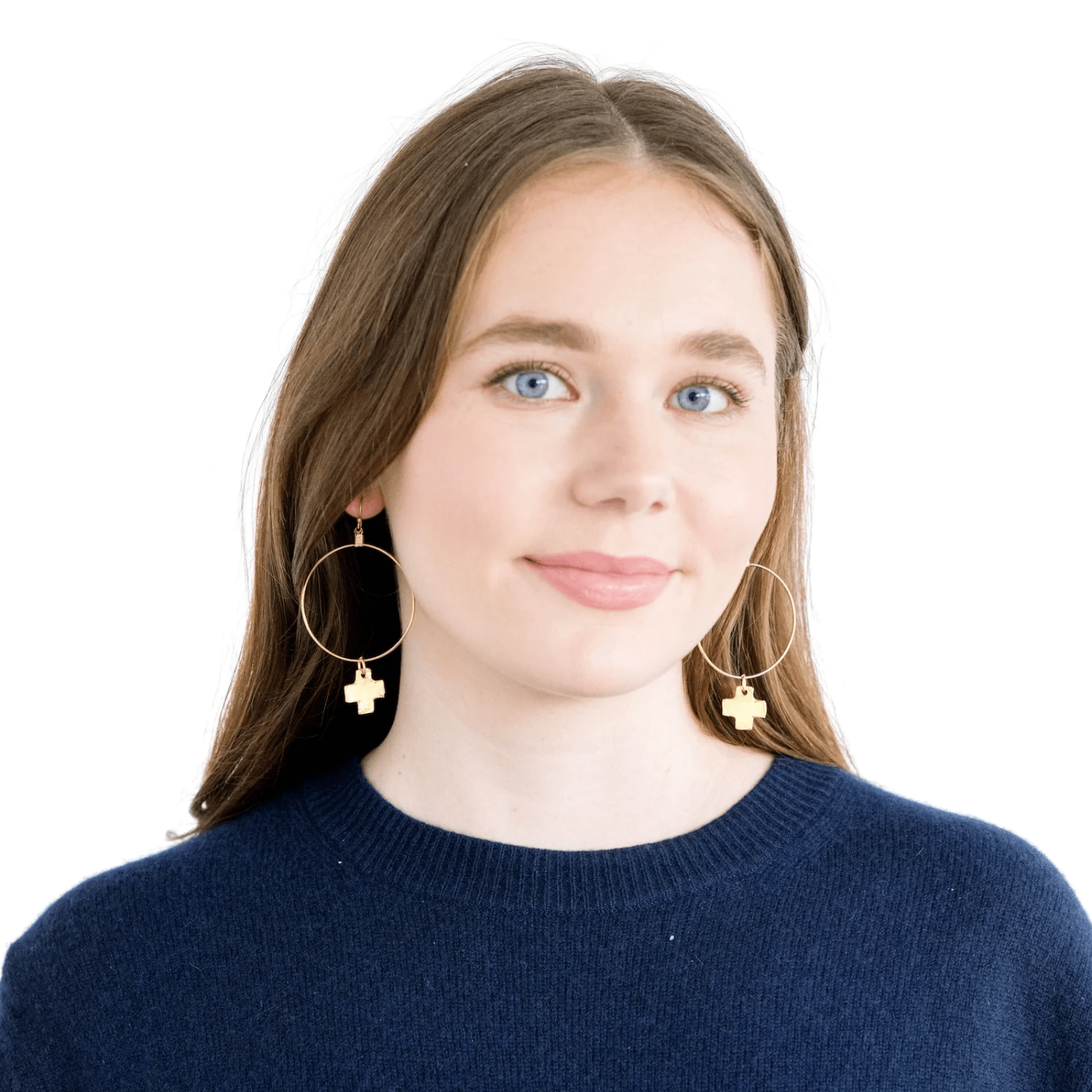 Cross Hoop Earrings - Lizzy G's Fine Gifts