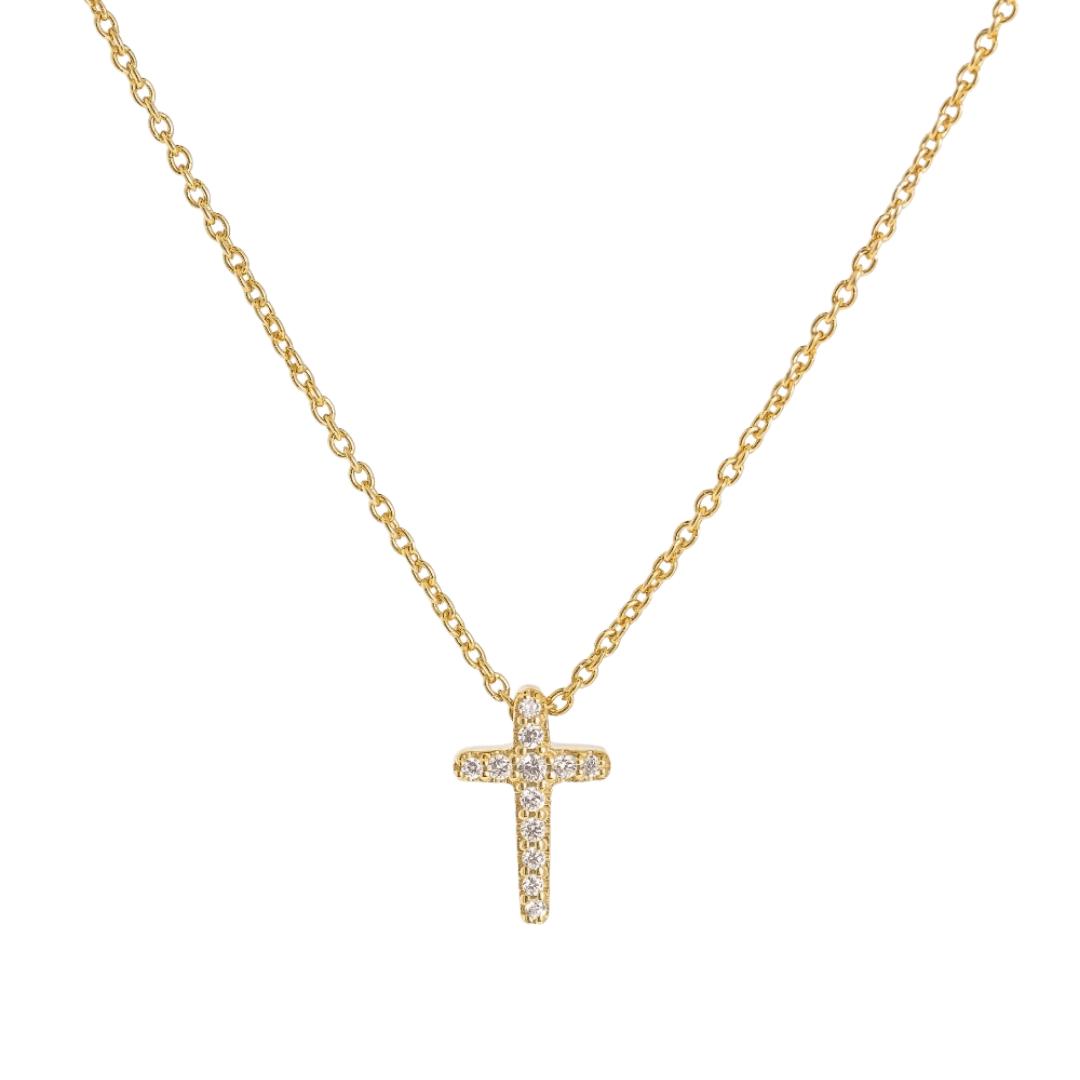 Dainty Luminous Cross Pave Necklace - Lizzy G's Fine Gifts