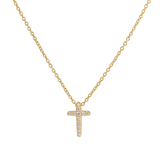 Dainty Luminous Cross Pave Necklace - Lizzy G's Fine Gifts