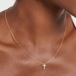 Dainty Luminous Cross Pave Necklace - Lizzy G's Fine Gifts