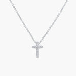 Dainty Luminous Cross Pavé Necklace - Sterling Silver - Lizzy G's Fine Gifts