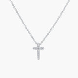 Dainty Luminous Cross Pavé Necklace - Sterling Silver - Lizzy G's Fine Gifts