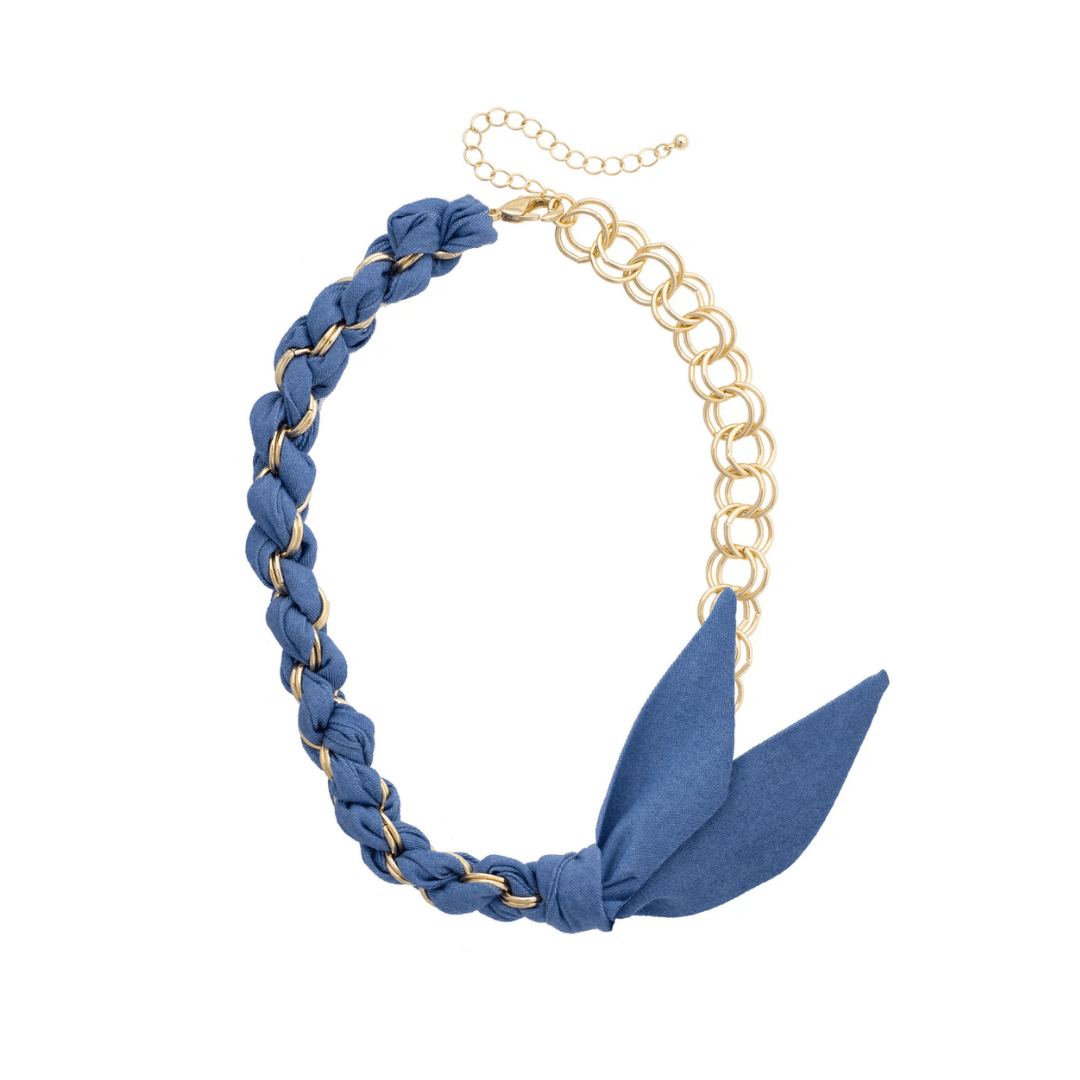 Dallas Chain Scarf Necklace - Denim - Lizzy G's Fine Gifts