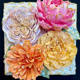 Mixed Floral Bouquet Sculpted Artwork - 6x6