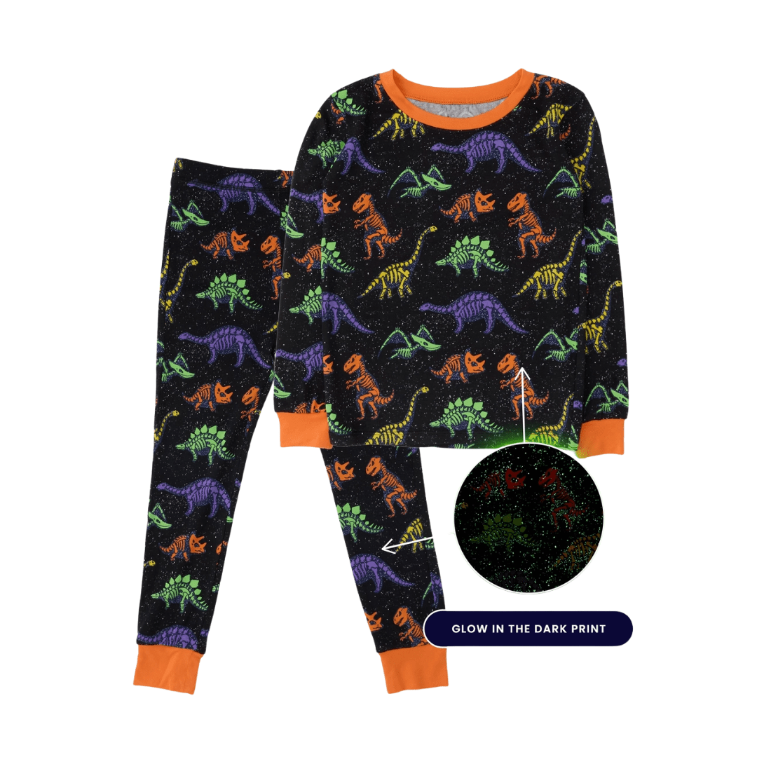 Dino Glow-in-the-Dark Two Piece PJ Set - Lizzy G's Fine Gifts
