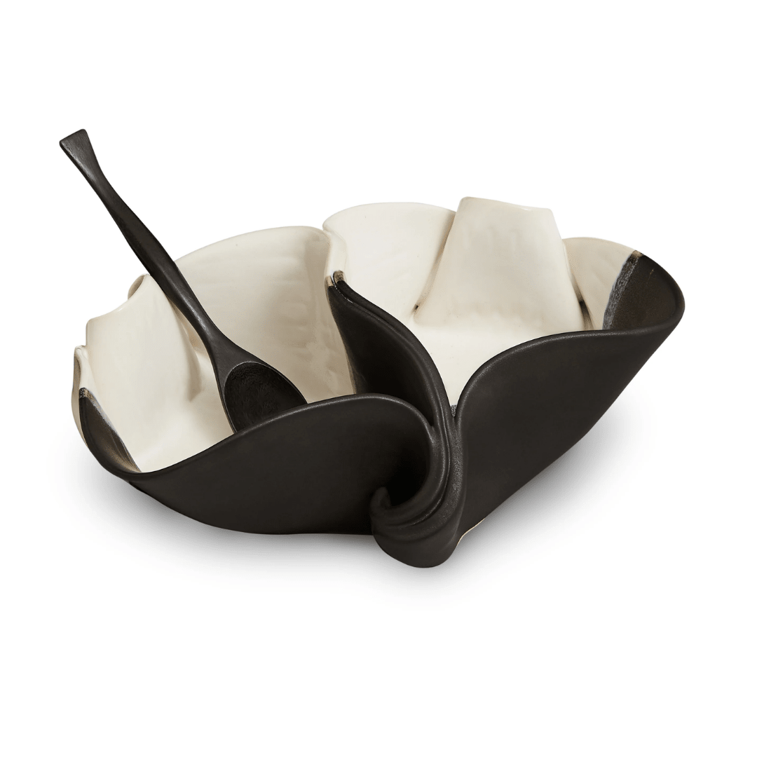 Divided Pistachio Dish with Spoon - Lizzy G's Fine Gifts