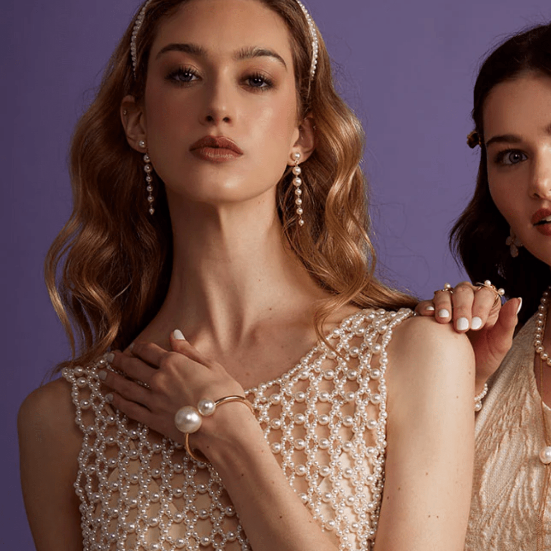 Double Pearl Cuff Bracelet - Lizzy G's Fine Gifts
