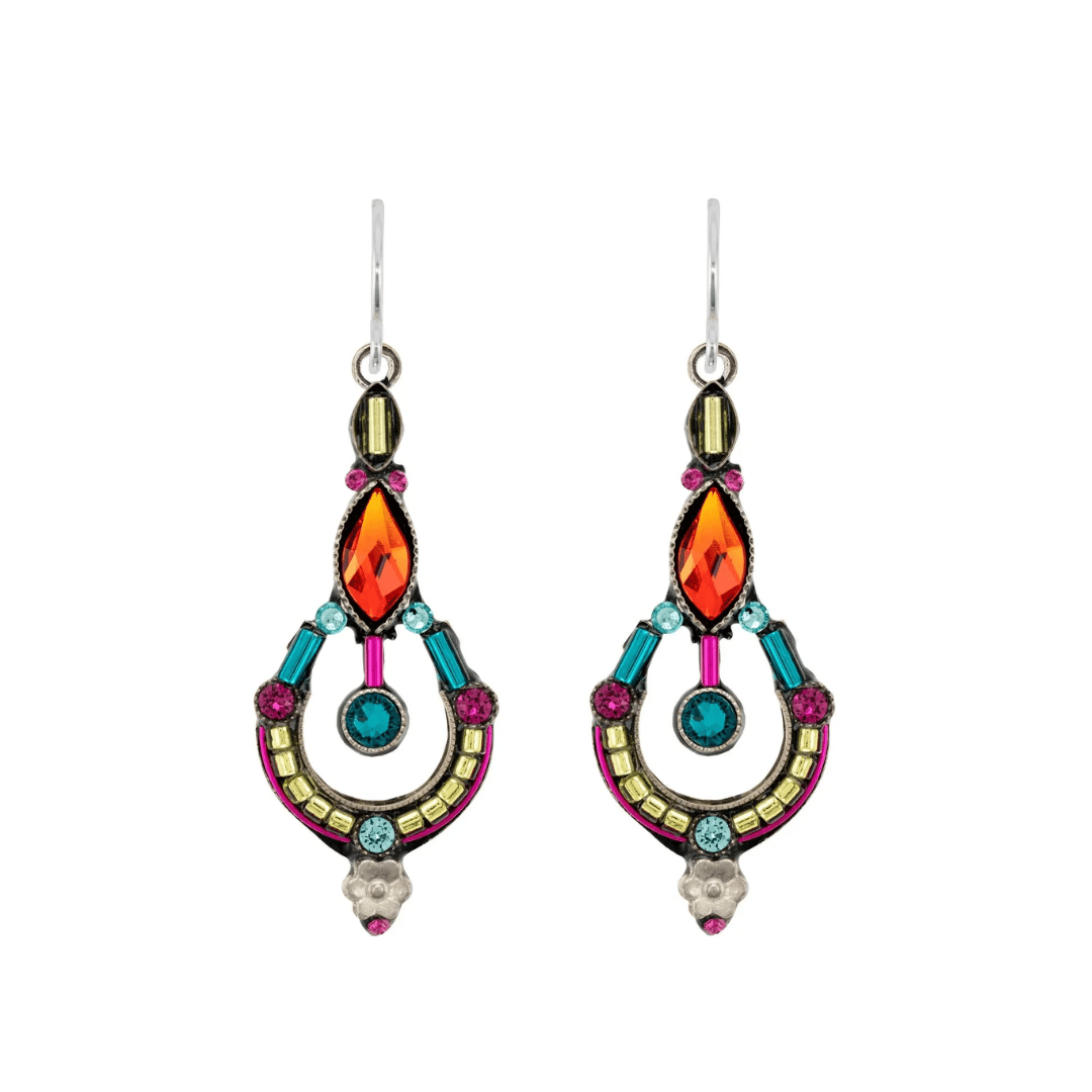 Drop Hoop Earrings - Multicolor - Lizzy G's Fine Gifts