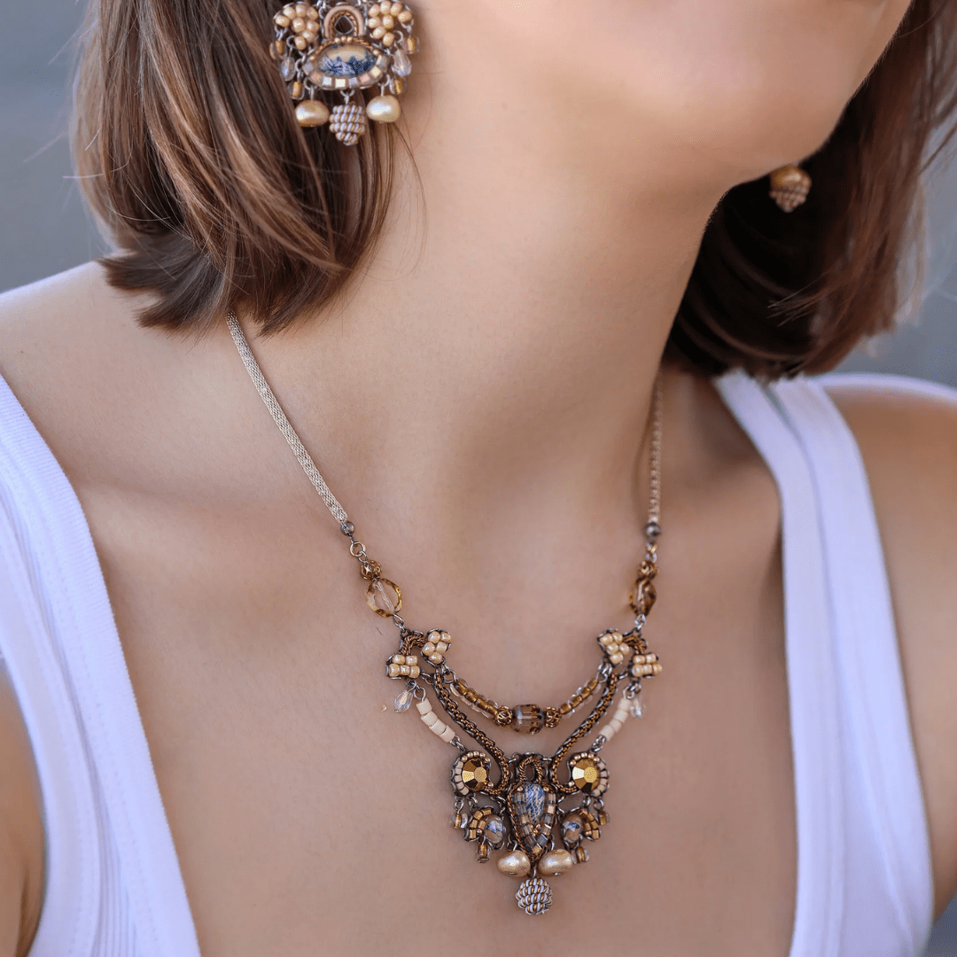 Drops of Gold Necklace - Paz - Lizzy G's Fine Gifts