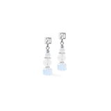 Earrings Cube Nexus Silver - White - Lizzy G's Fine Gifts