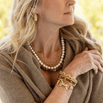 Earth Goddess Necklace - Teak & Pearl - Lizzy G's Fine Gifts