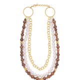 Earth Goddess Necklace - Teak & Pearl - Lizzy G's Fine Gifts