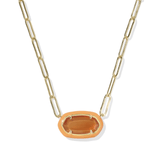 Elisa Enamel Framed Paperclip Chain Necklace - Lizzy G's Fine Gifts