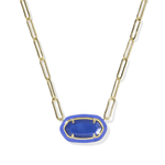 Elisa Enamel Framed Paperclip Chain Necklace - Lizzy G's Fine Gifts