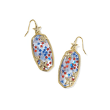 Elle Multi Star Drop Earrings - Red White Blue - Lizzy G's Fine Gifts