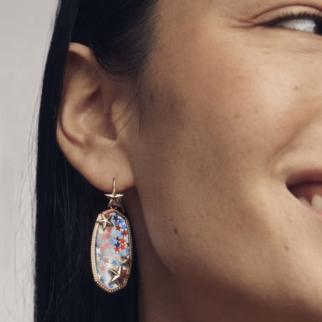 Elle Multi Star Drop Earrings - Red White Blue - Lizzy G's Fine Gifts